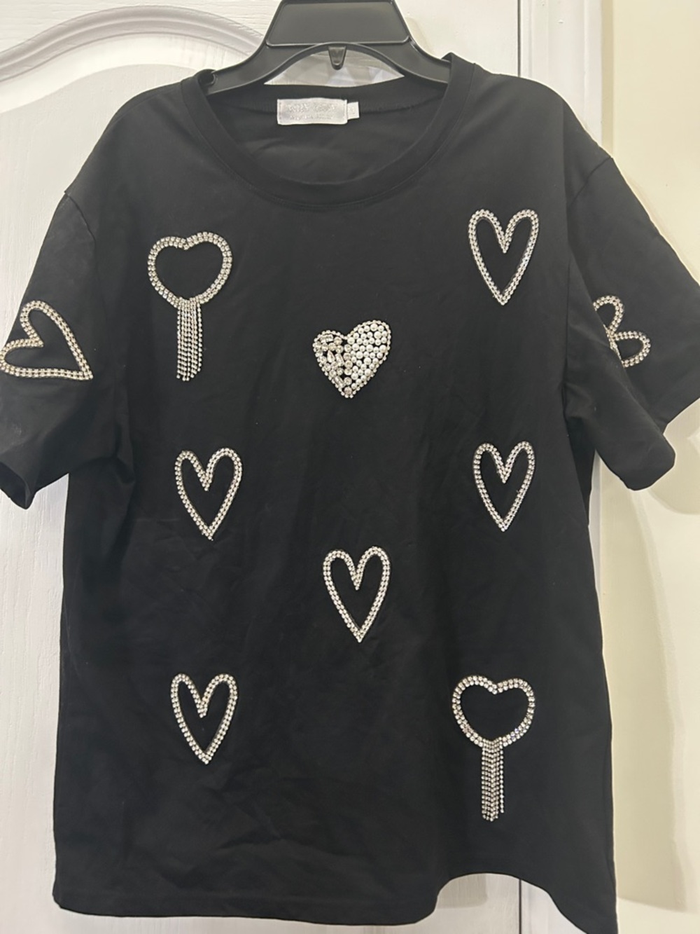 Miley Cyrus & Max Azria Black Graphic Logo Tee